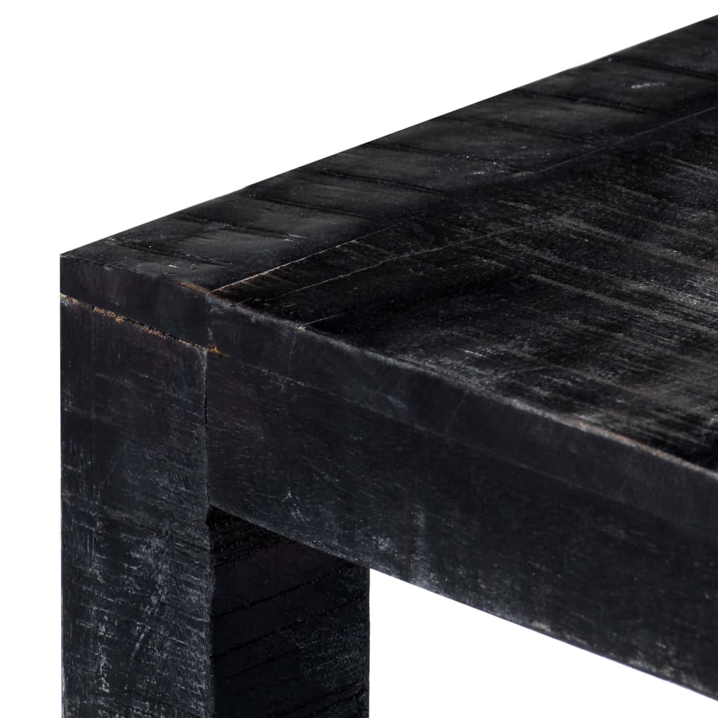 vidaXL Klubska mizica črna 110x50x35 cm trden mangov les