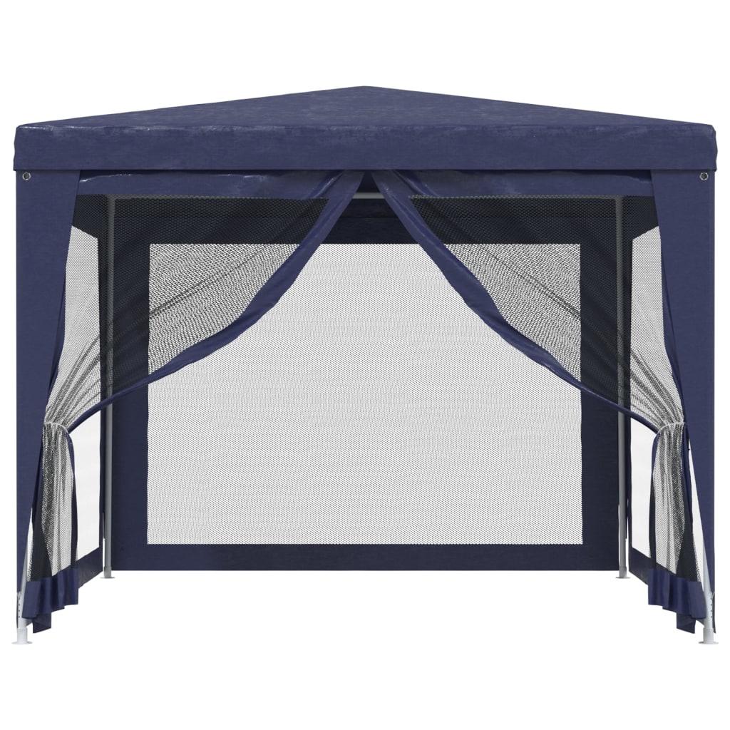 vidaXL Vrtni šotor s 4 mrežastimi stranicami moder 3x3 m HDPE