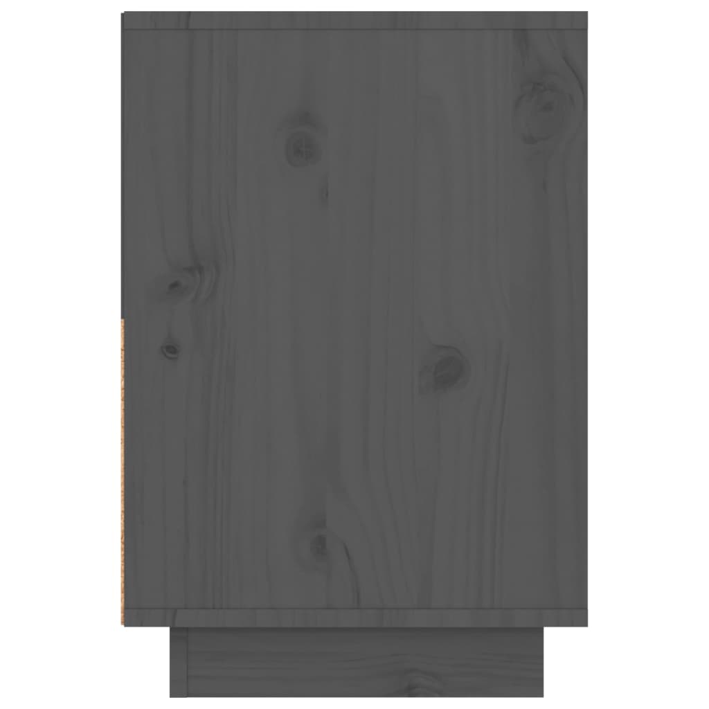 vidaXL Nočna omarica siva 60x34x51 cm trdna borovina