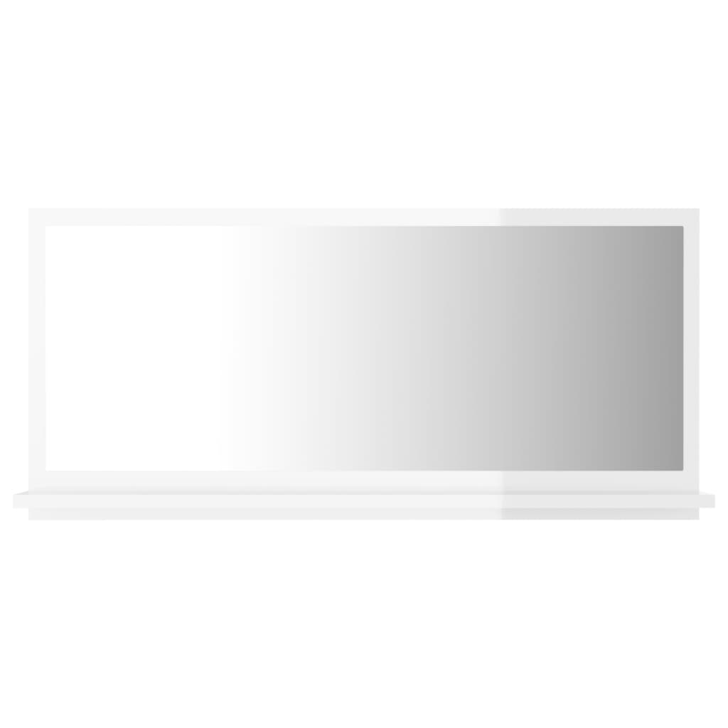 vidaXL Kopalniško ogledalo visok sijaj belo 80x10,5x37 cm iverna pl.