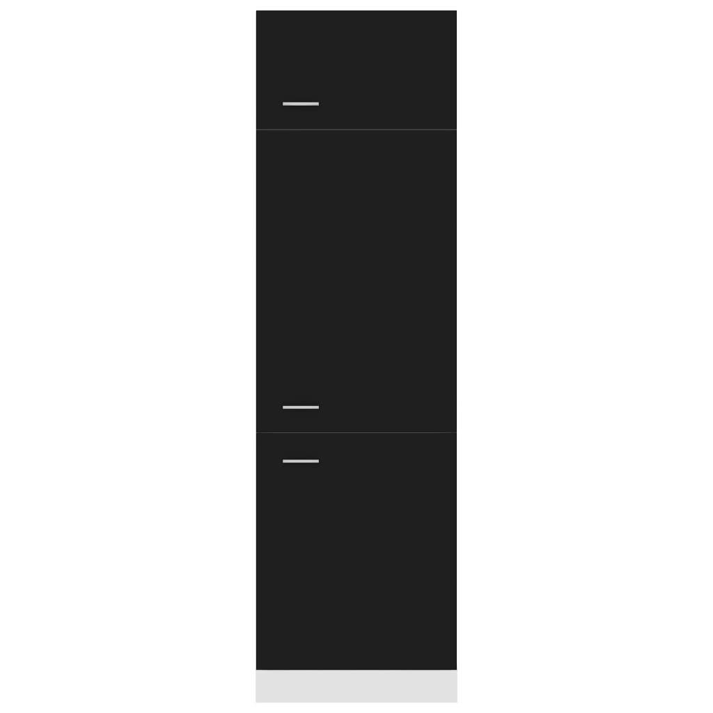 vidaXL Omara za hladilnik črna 60x57x207 cm iverna plošča
