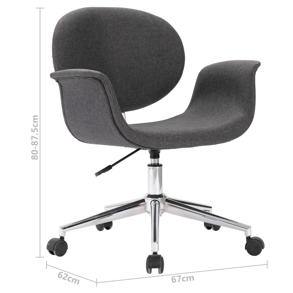 vidaXL Vrtljiv pisarniški stol sivo blago