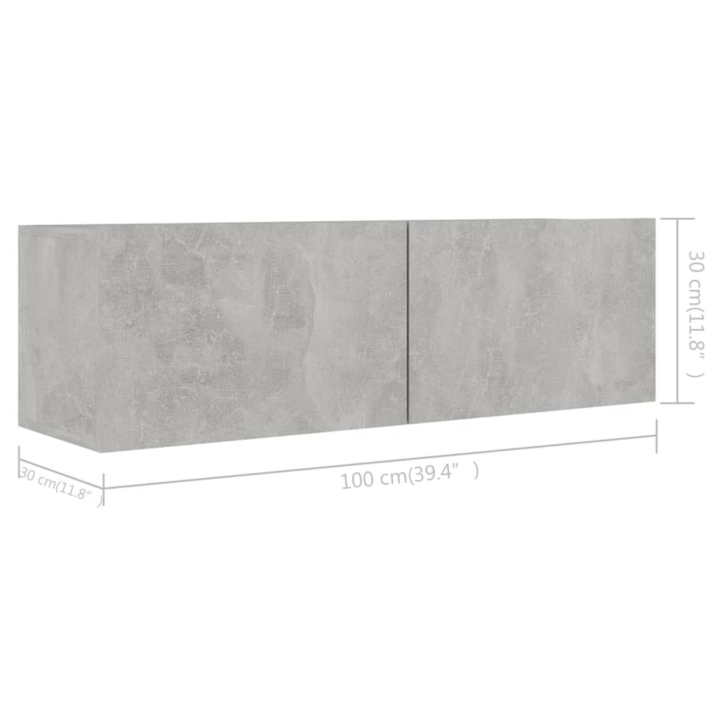 vidaXL Komplet TV omaric 9-delni betonsko siva iverna plošča