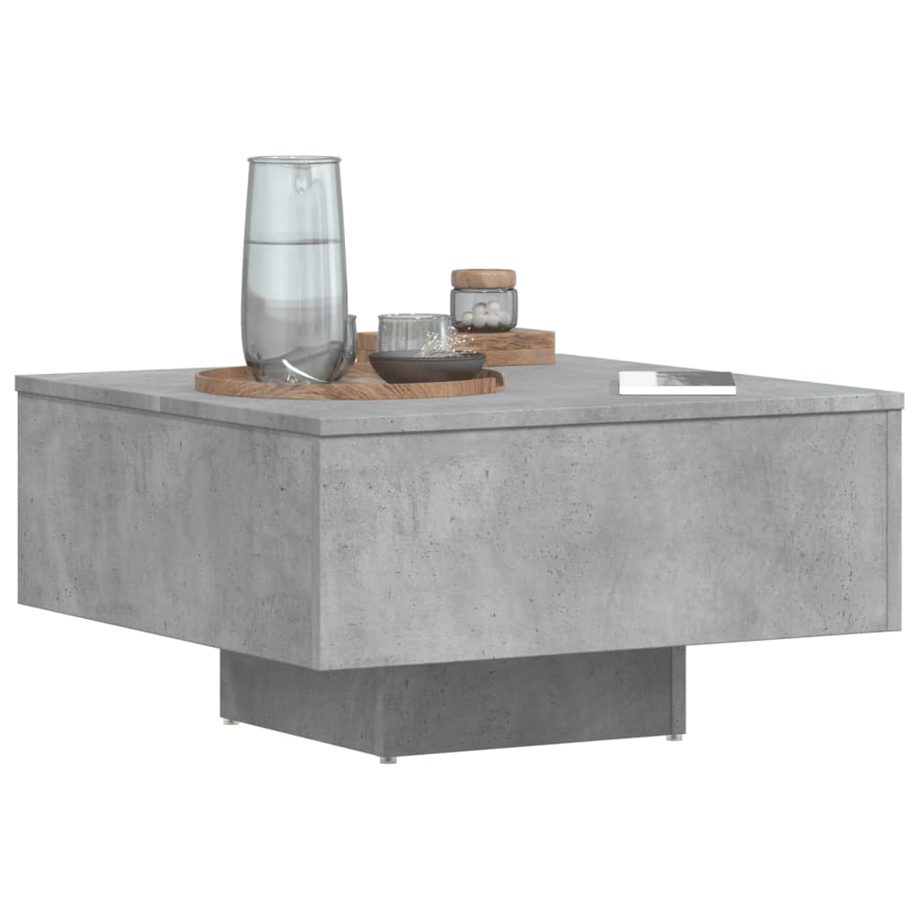 vidaXL Klubska mizica betonsko siva 60x60x31,5 cm iverna plošča