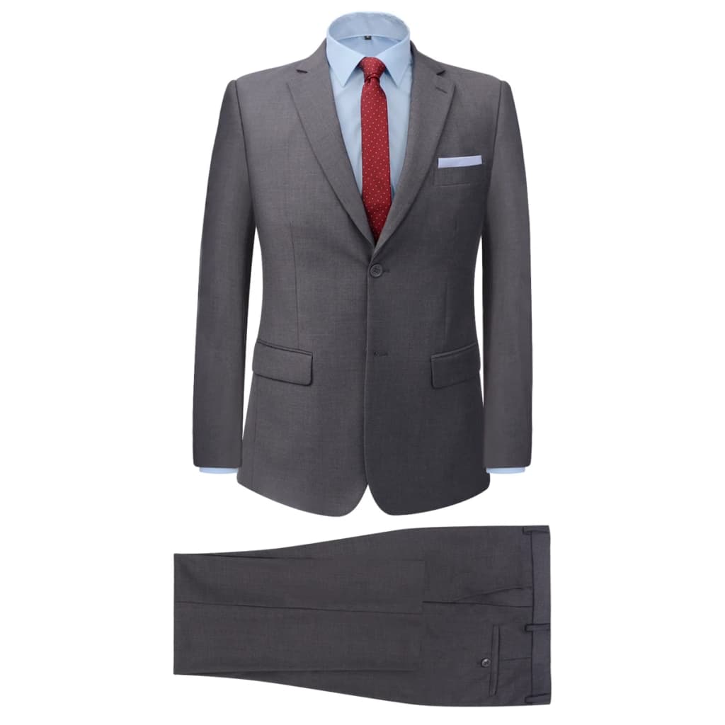 vidaXL Moška dvodelna poslovna obleka siva velikost 54