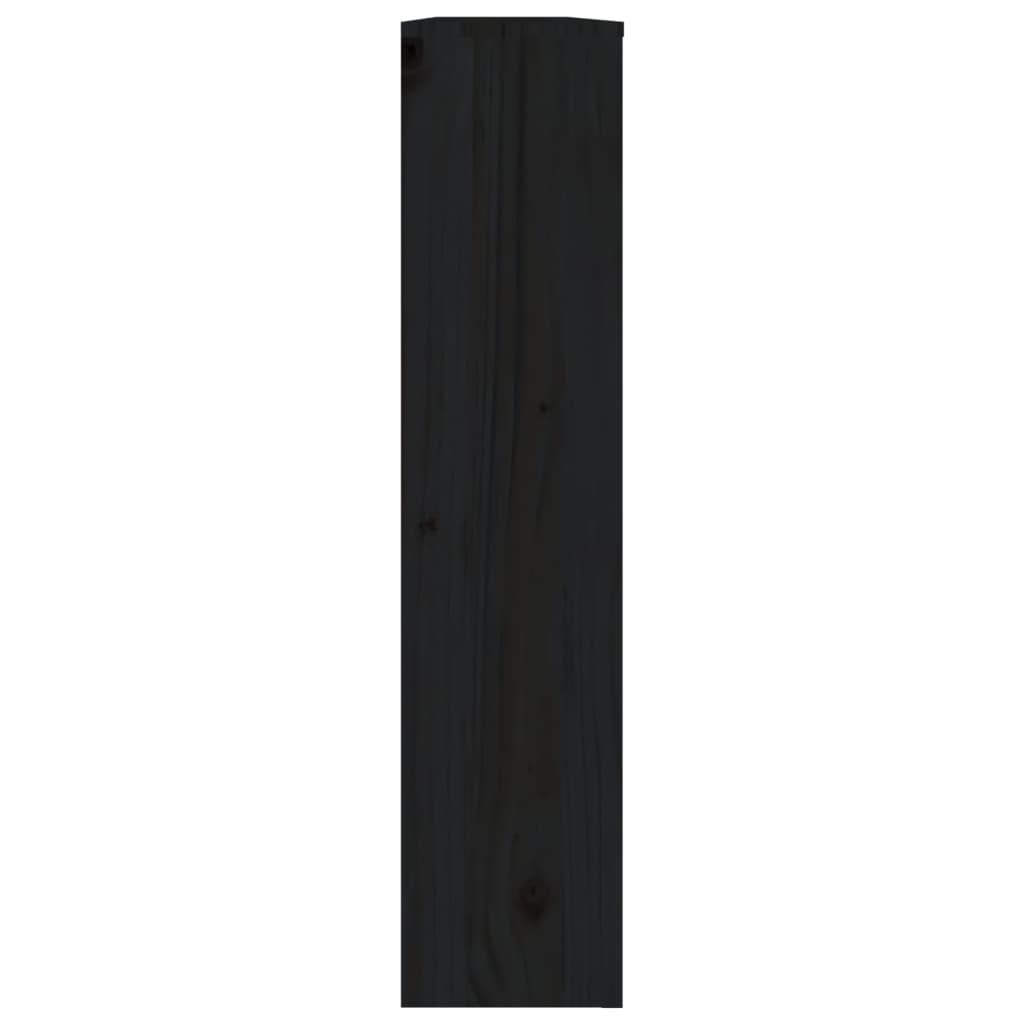 vidaXL Pokrov za radiator črna 153x19x84 cm trdna borovina