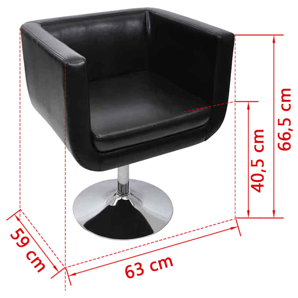 vidaXL Barski stol črno umetno usnje