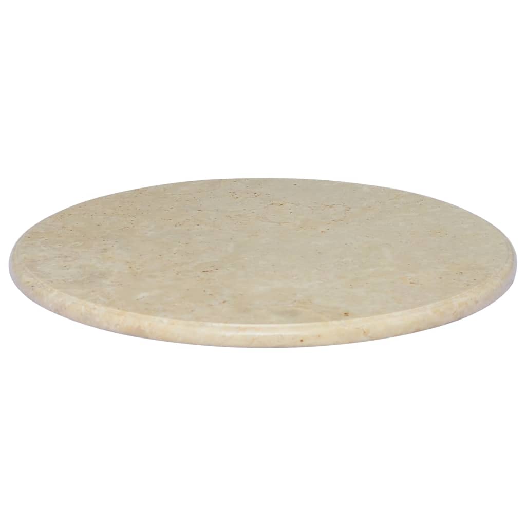 vidaXL Mizna plošča krem Ø 60x2,5 cm marmor