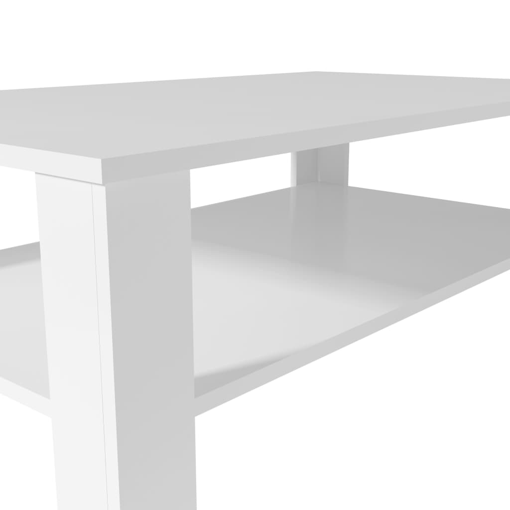 vidaXL Klubska mizica iverna plošča 100x59x42 cm bela