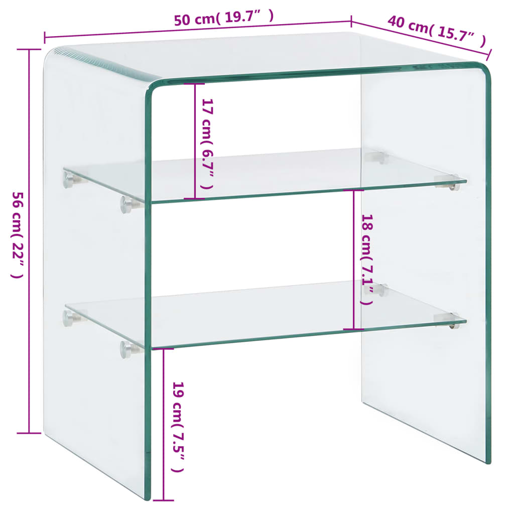 vidaXL Klubska mizica 50x40x56 cm kaljeno steklo
