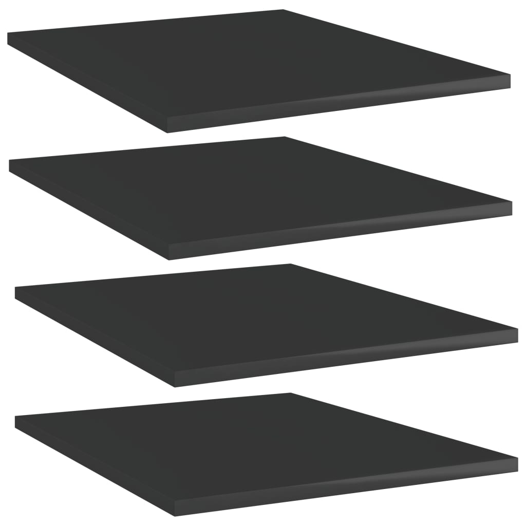 vidaXL Dodatne police za omaro 4 kosi visok sijaj črne 40x50x1,5 cm