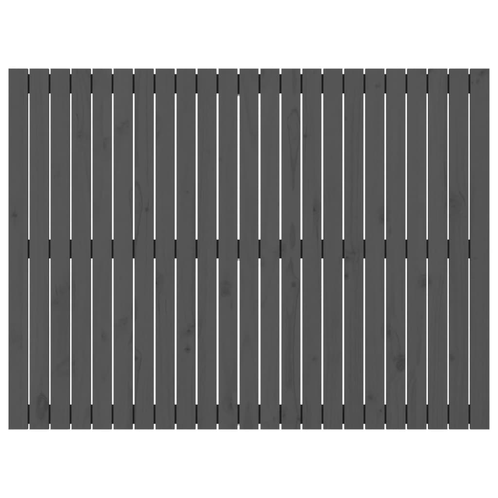 vidaXL Stensko posteljno vzglavje sivo 146,5x3x110 cm trdna borovina