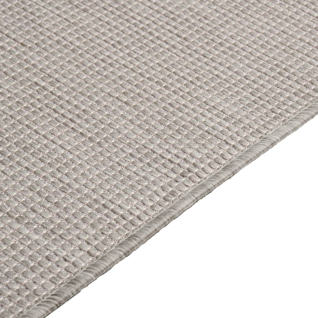 vidaXL Zunanja preproga ploščato tkanje 200x280 cm taupe