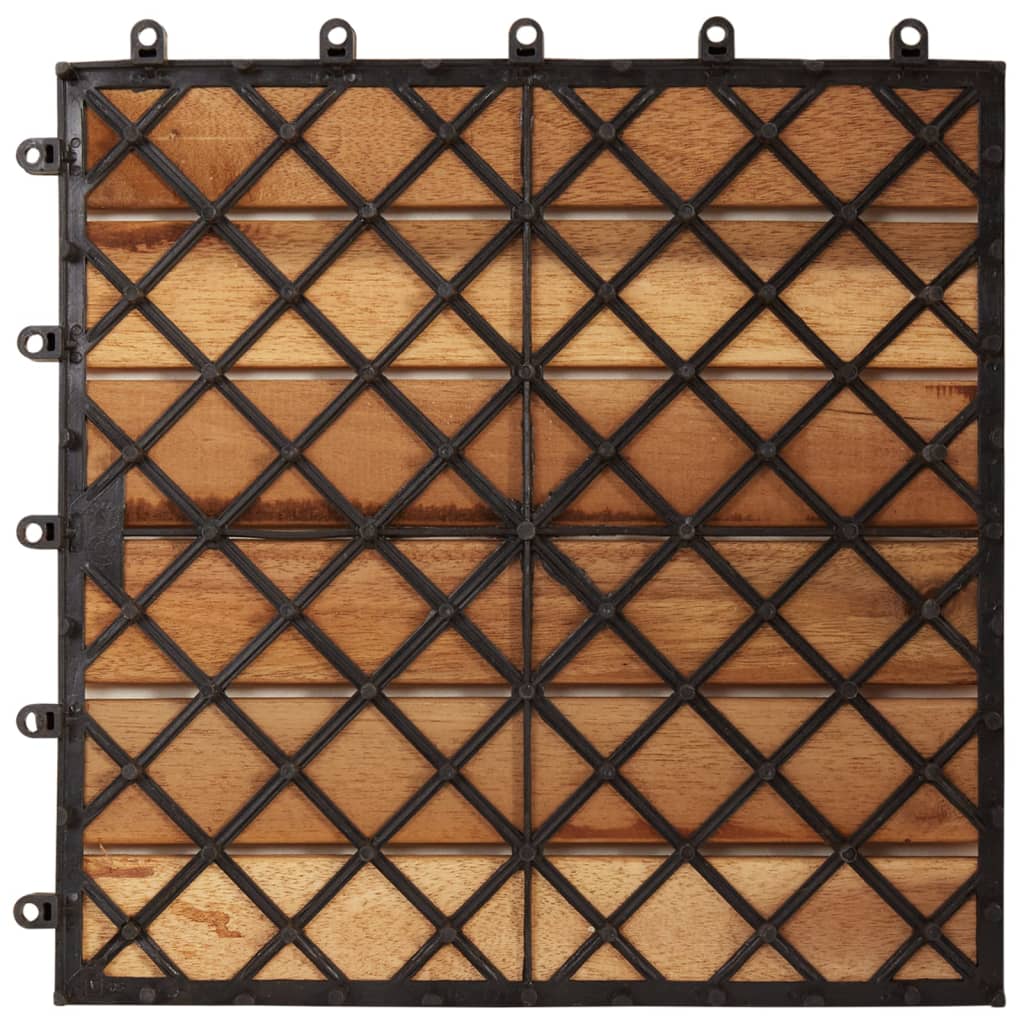 10 kosov talnih plošč iz akacije 30 x 30 cm vertikalen vzorec