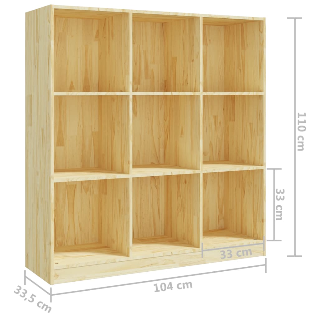 vidaXL Knjižna omara/pregrada 104x33,5x110 cm trdna borovina