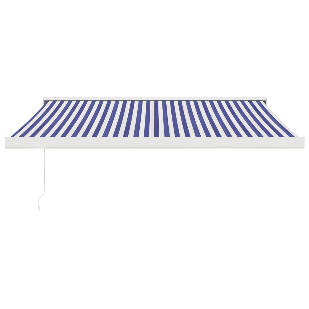 vidaXL Zložljiva tenda modra in bela 3,5x2,5 m blago in aluminij