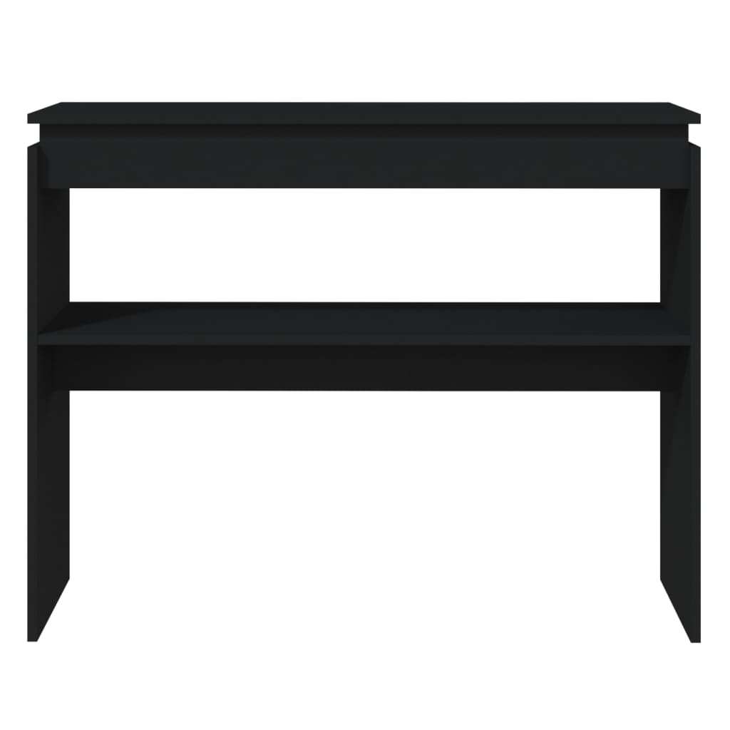vidaXL Konzolna mizica črna 102x30x80 cm iverna plošča