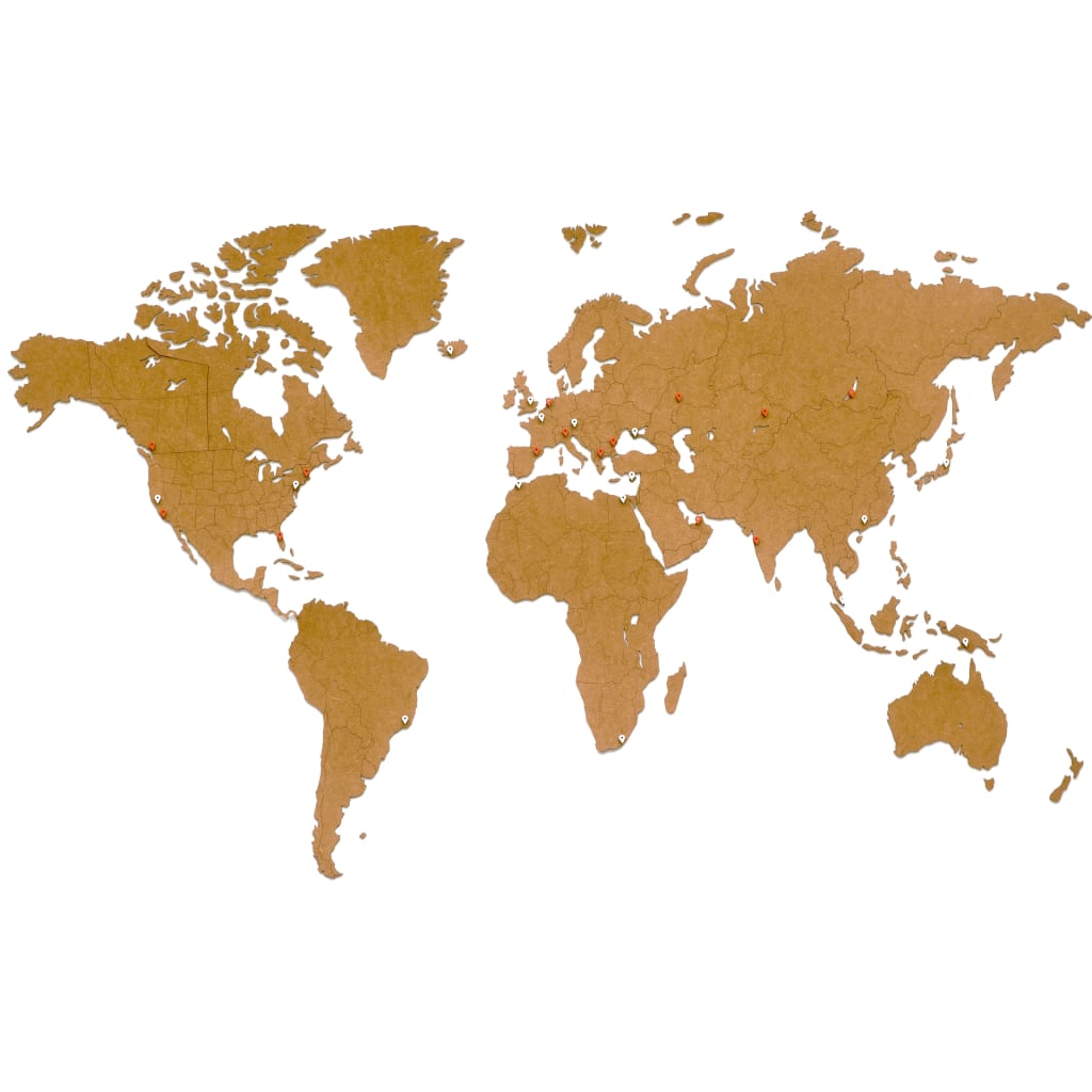MiMi Innovations Lesen zemljevid sveta Luxury rjav 180x108 cm