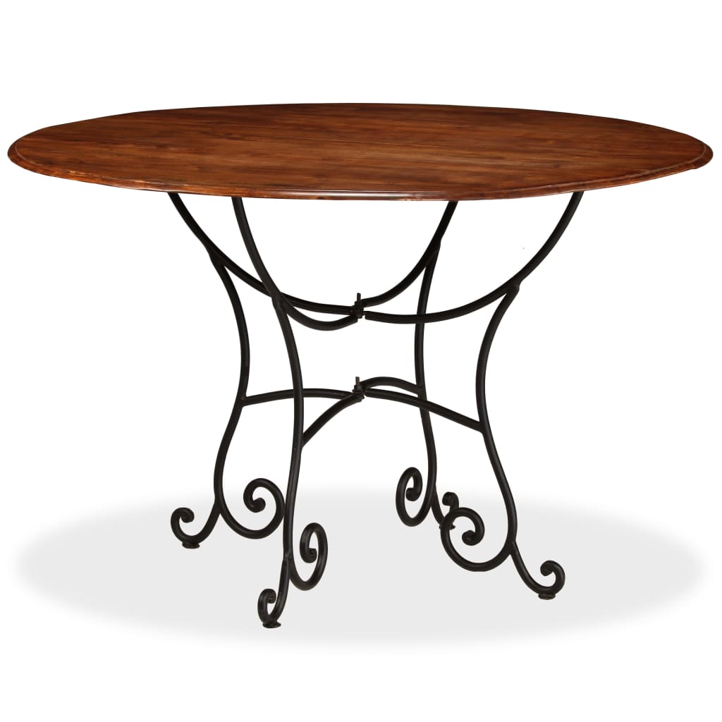 vidaXL Jedilna miza trden akacijev les z medenim premazom 120x76 cm