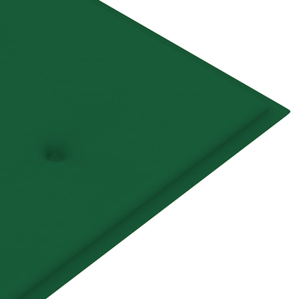 vidaXL Vrtna klop z zeleno blazino 150 cm trdna tikovina