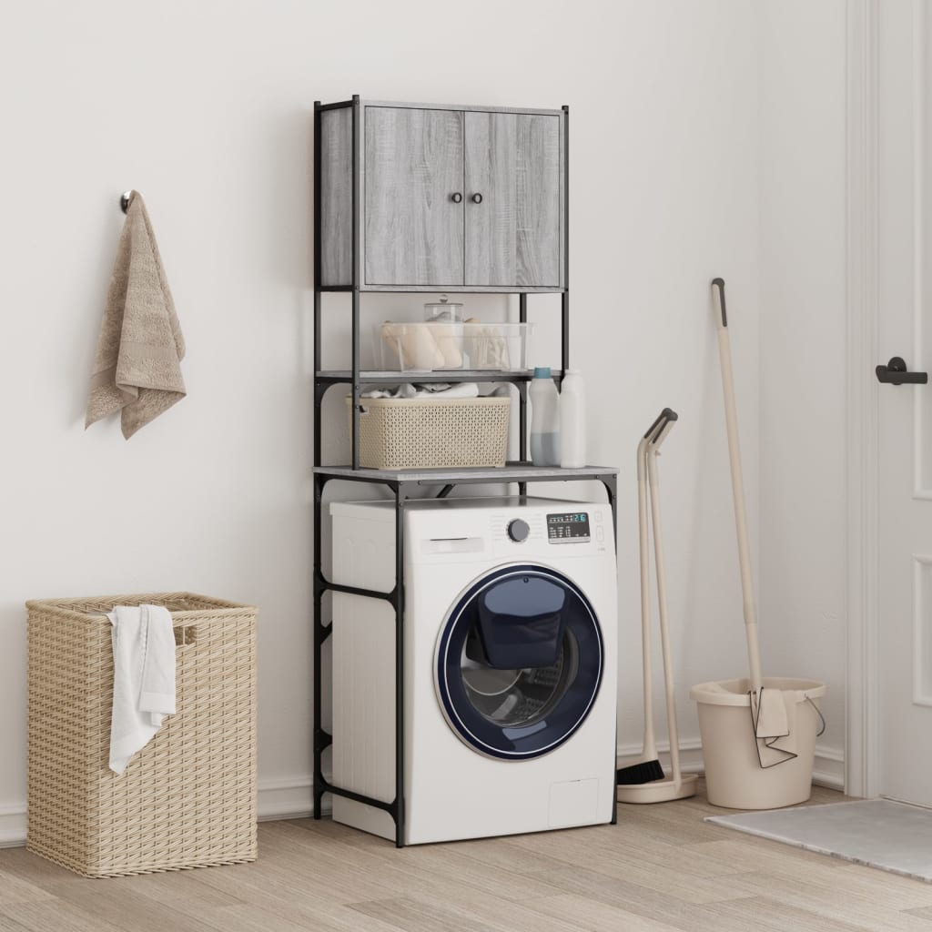 vidaXL Omara za pralni stroj siva sonoma 68x48,5x194 cm