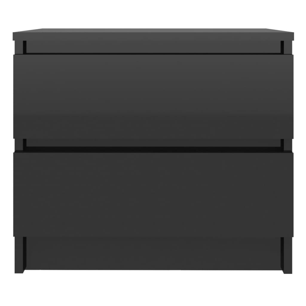 vidaXL Nočna omarica 2 kosa visok sijaj črna 50x39x43,5 cm iverna pl.