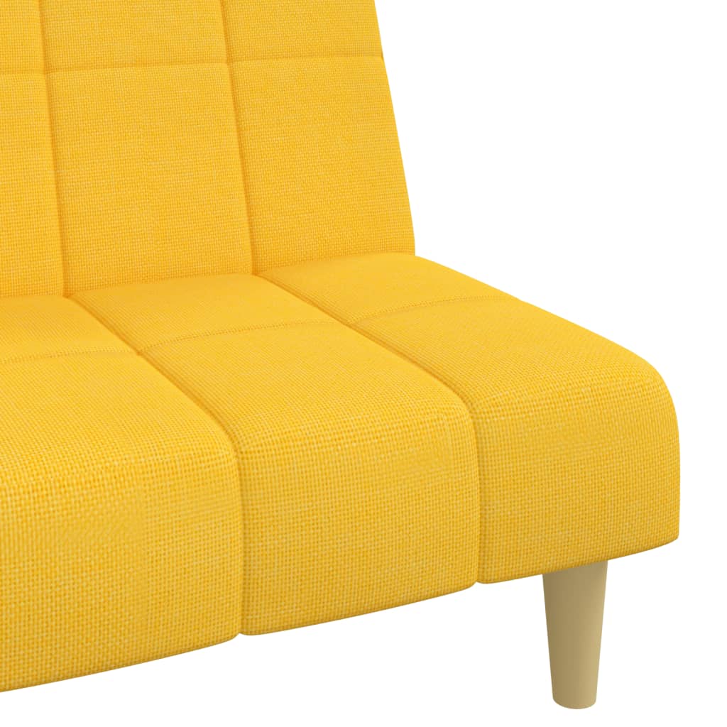 vidaXL Kavč dvosed z ležiščem rumeno blago
