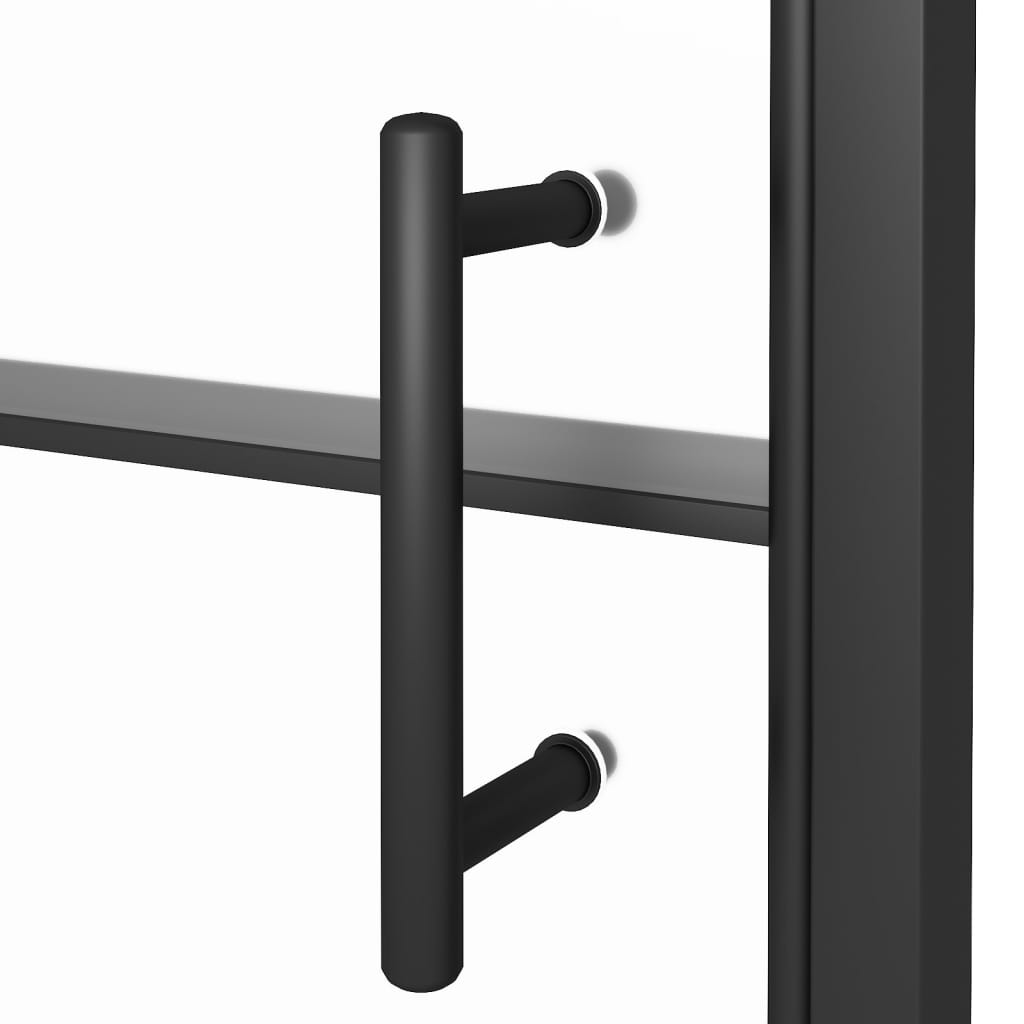 vidaXL Vrata za tuš 100x178 cm delno motno kaljeno steklo črna