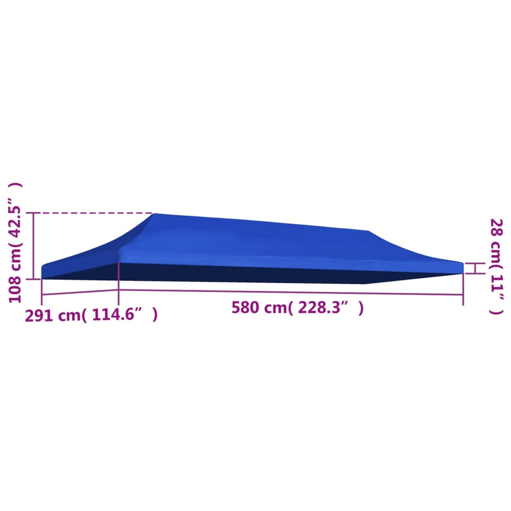 vidaXL Streha za vrtni šotor 3x6 m modra