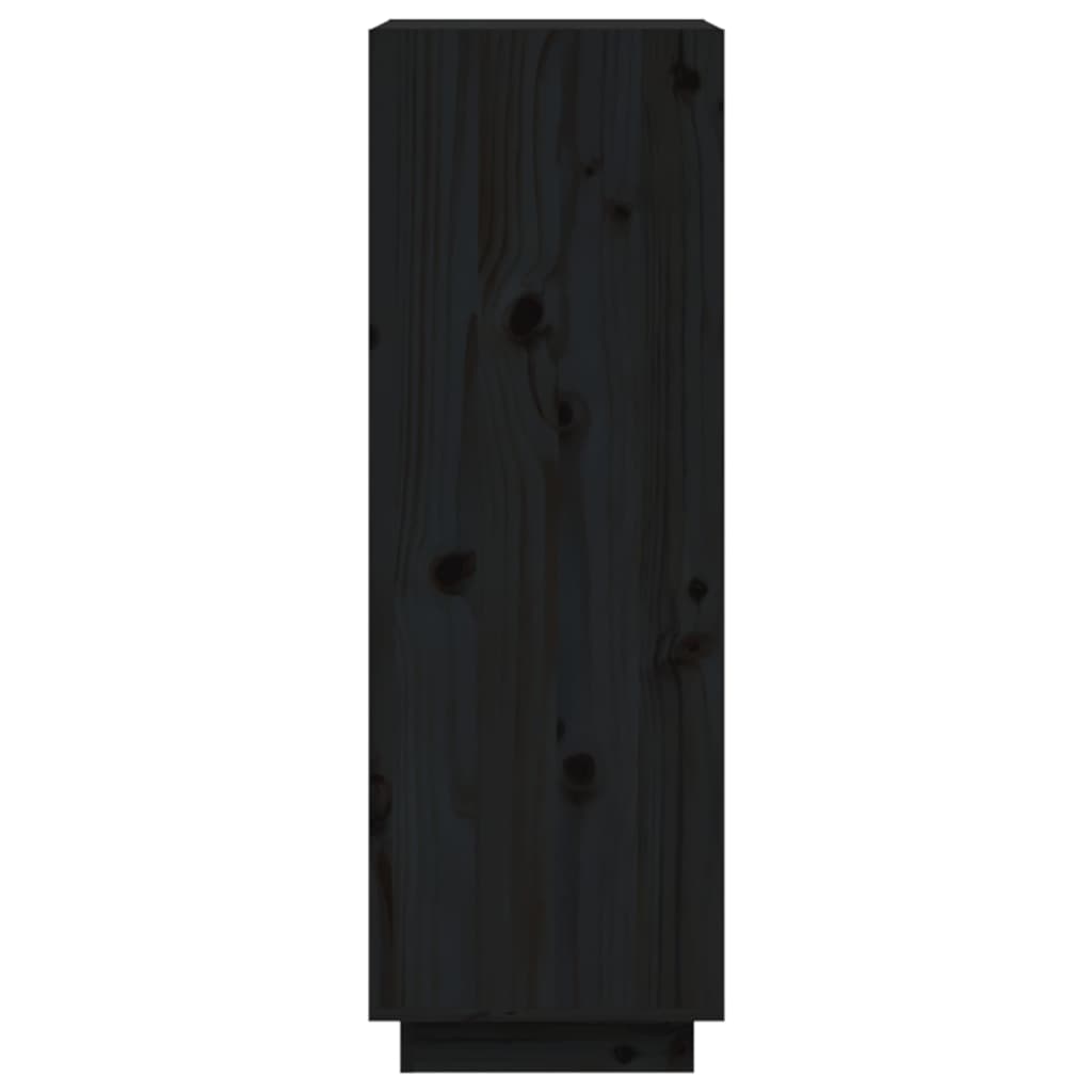 vidaXL Knjižna omara / pregrada črna 60x35x103 cm trdna borovina
