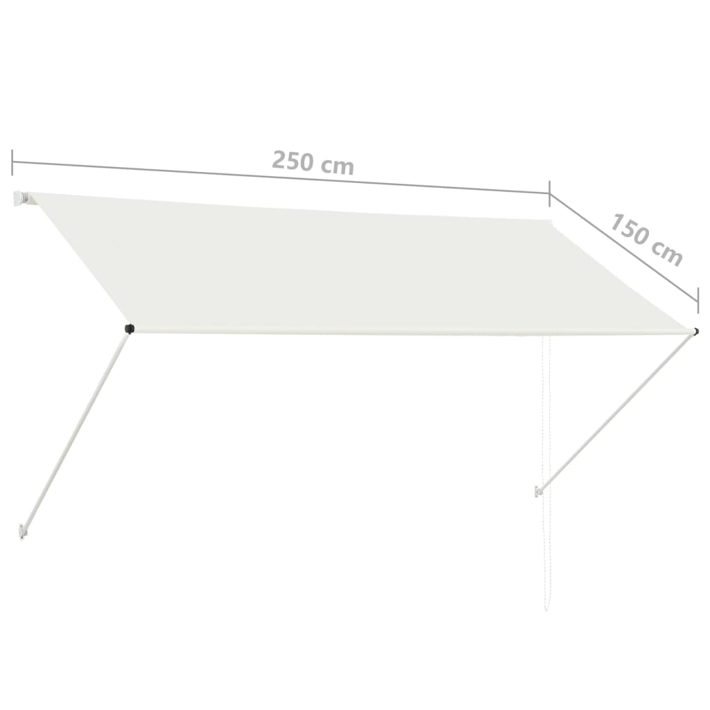 vidaXL Zložljiva tenda 250x150 cm krem