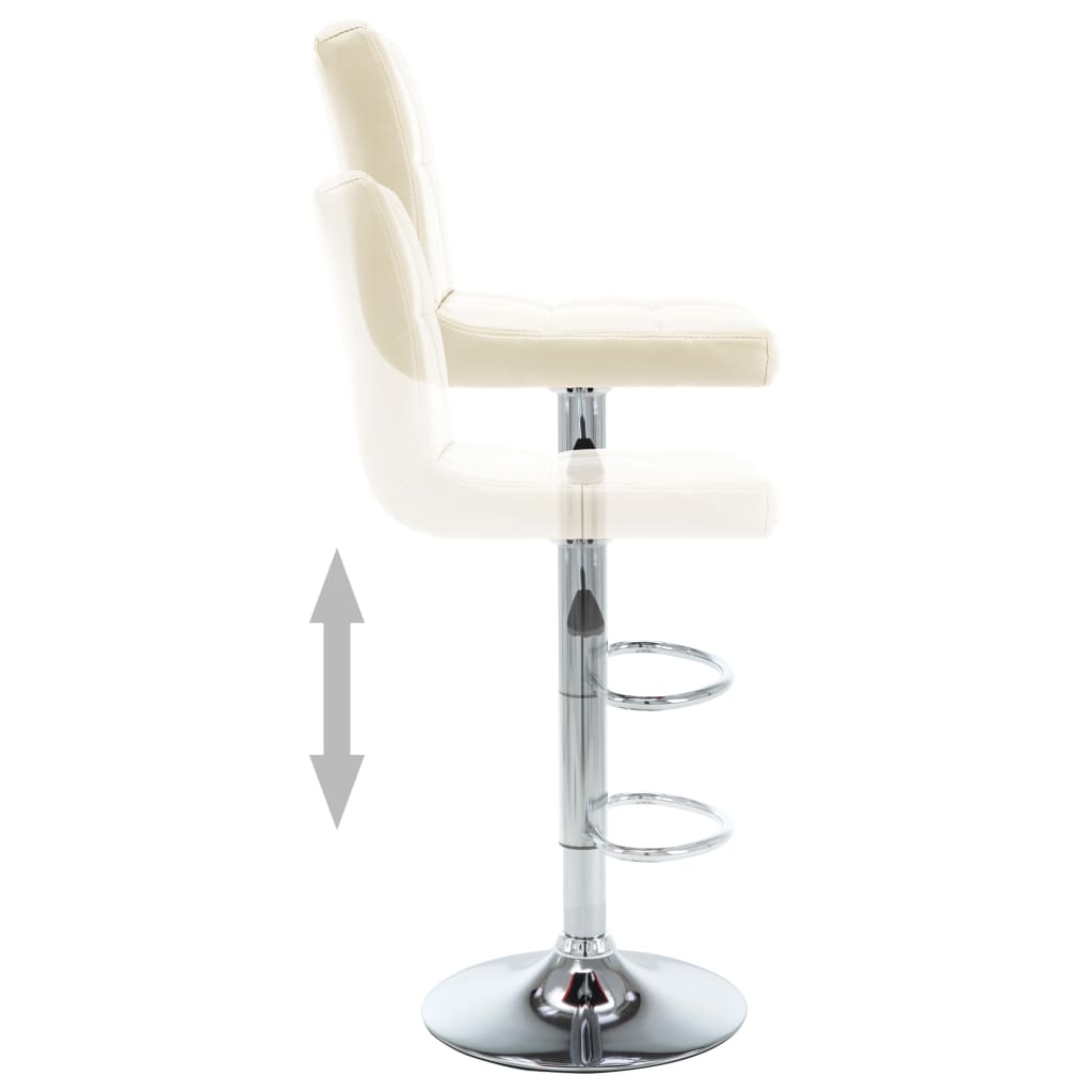 vidaXL Barski stolčki 2 kosa krem umetno usnje
