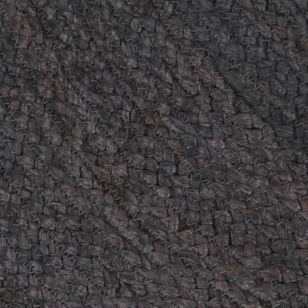 vidaXL Preproga iz jute okrogla ročno delo 180 cm temno siva