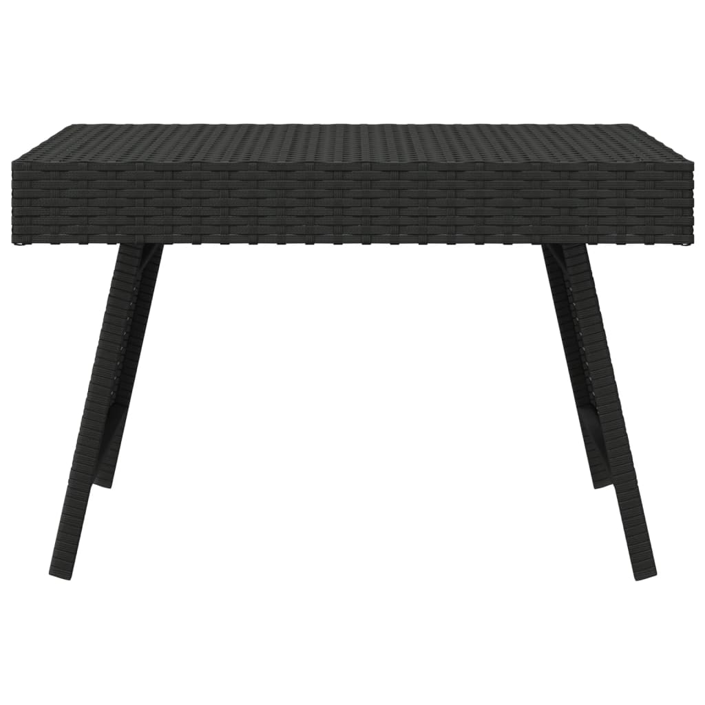 vidaXL Zložljiva stranska mizica črna 60x40x38 cm poli ratan