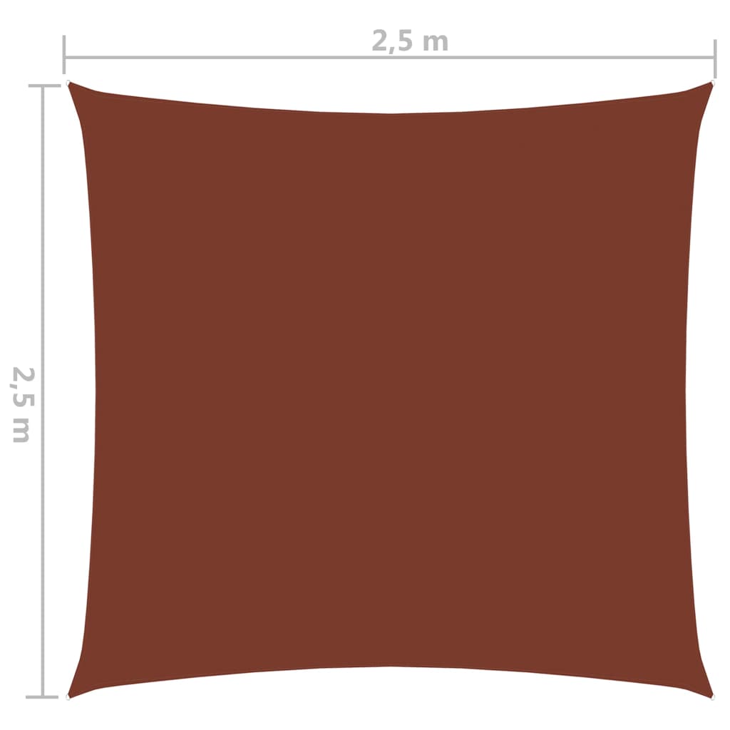 vidaXL Senčno jadro oksford blago kvadratno 2,5x2,5 m terakota