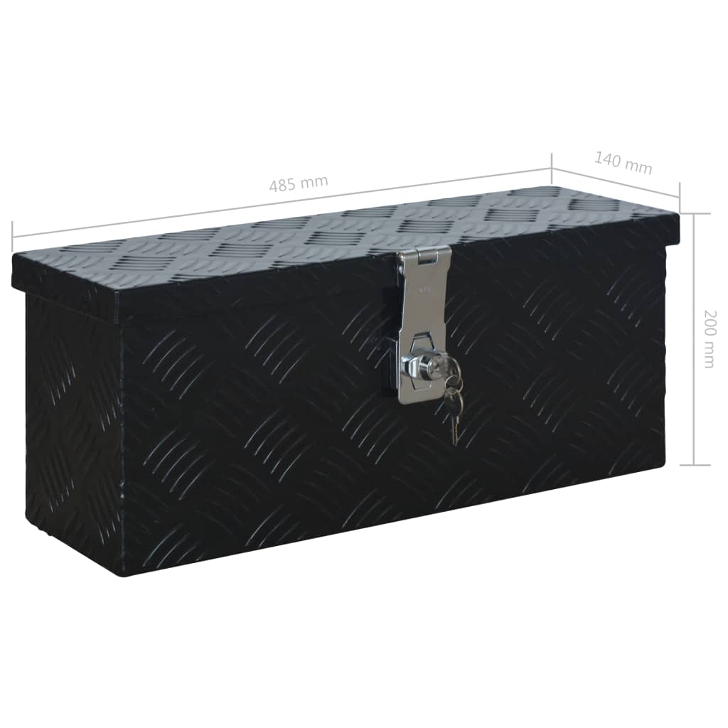 vidaXL Aluminijasta škatla 485x140x200 mm črna