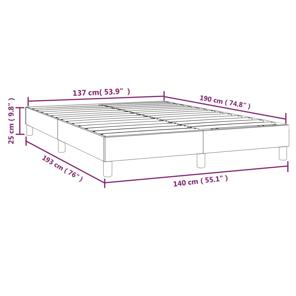 vidaXL Box spring posteljni okvir črn 140x190 cm blago
