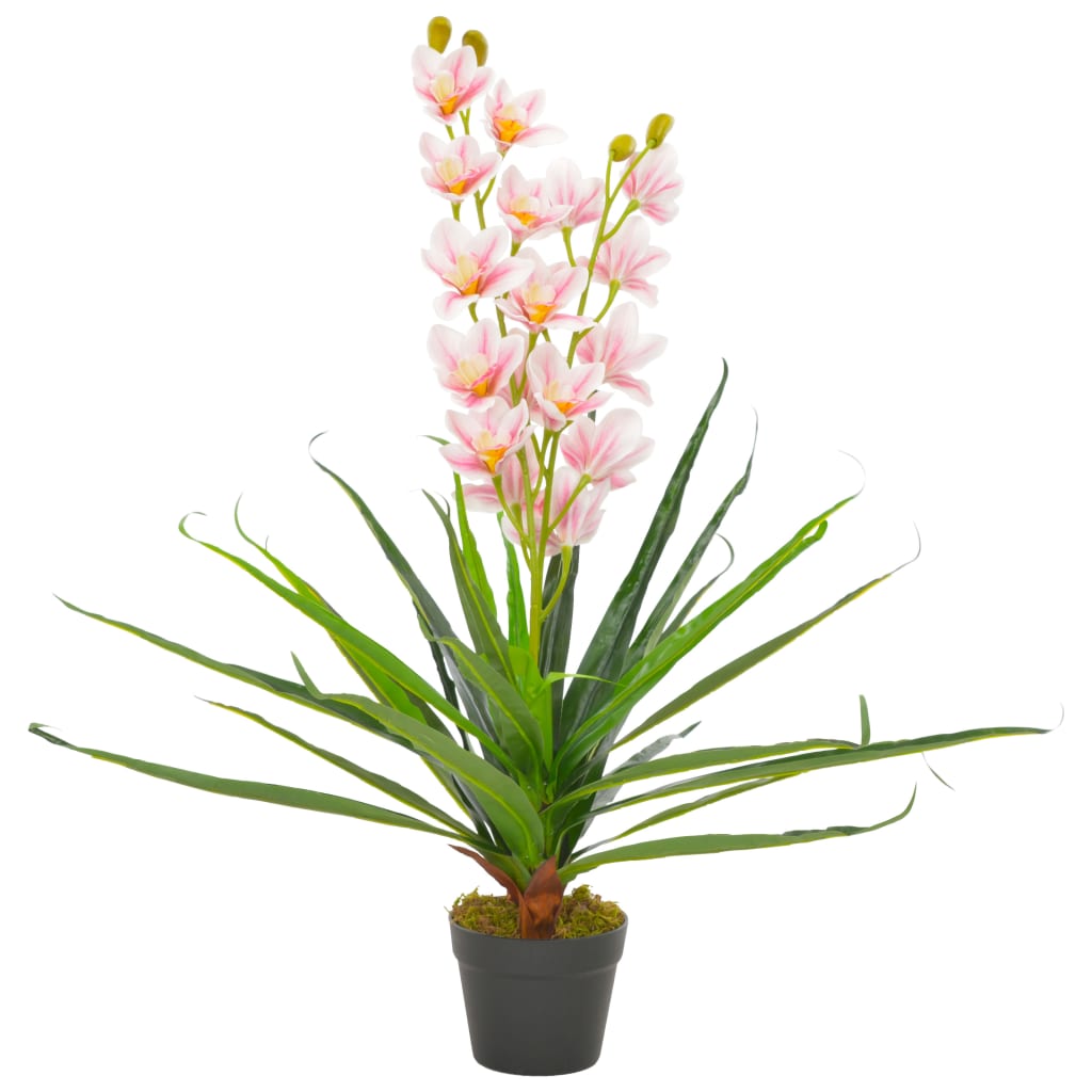 vidaXL Umetna rastlina orhideja z loncem roza 90 cm