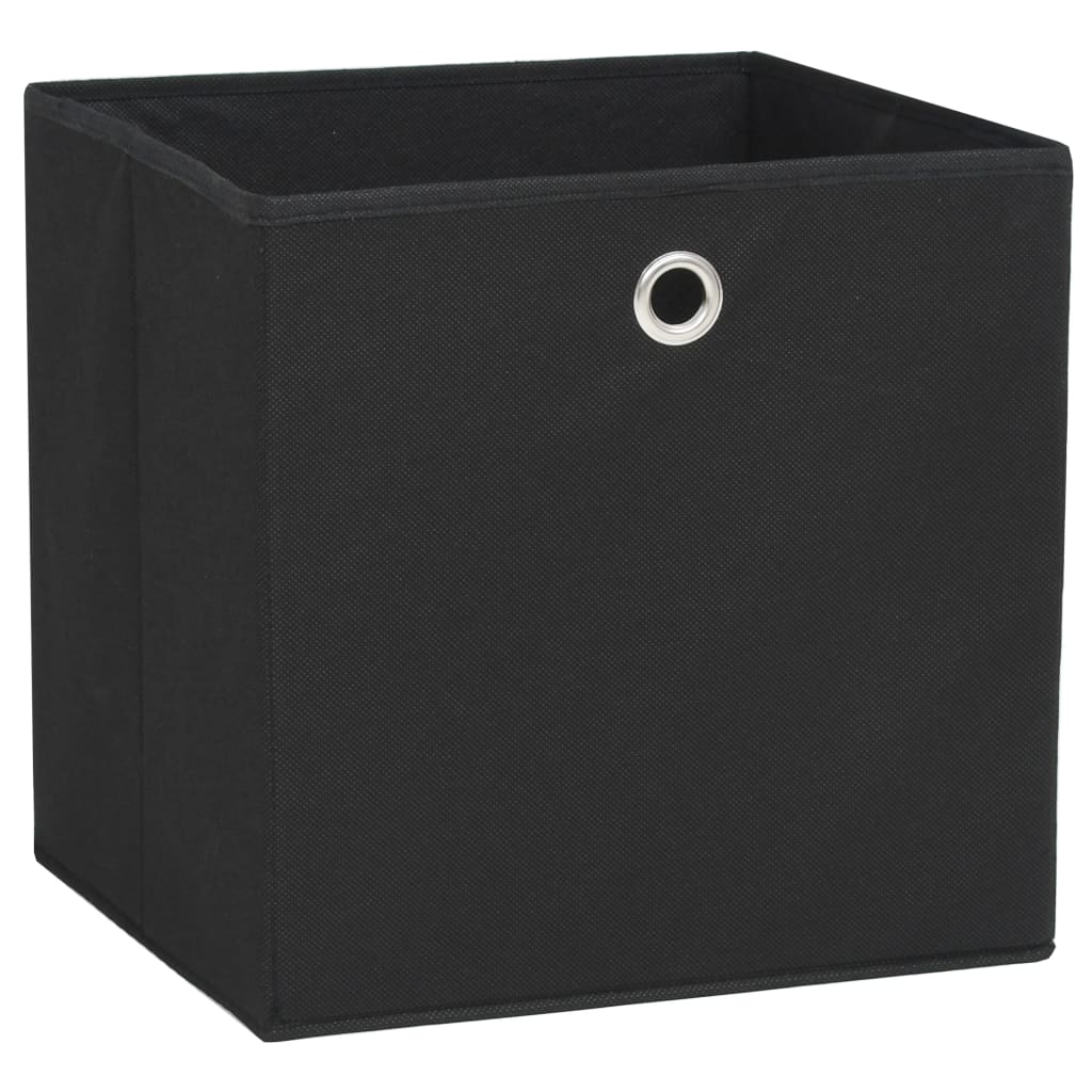 vidaXL Škatle 4 kosi netkano blago 28x28x28 cm črne