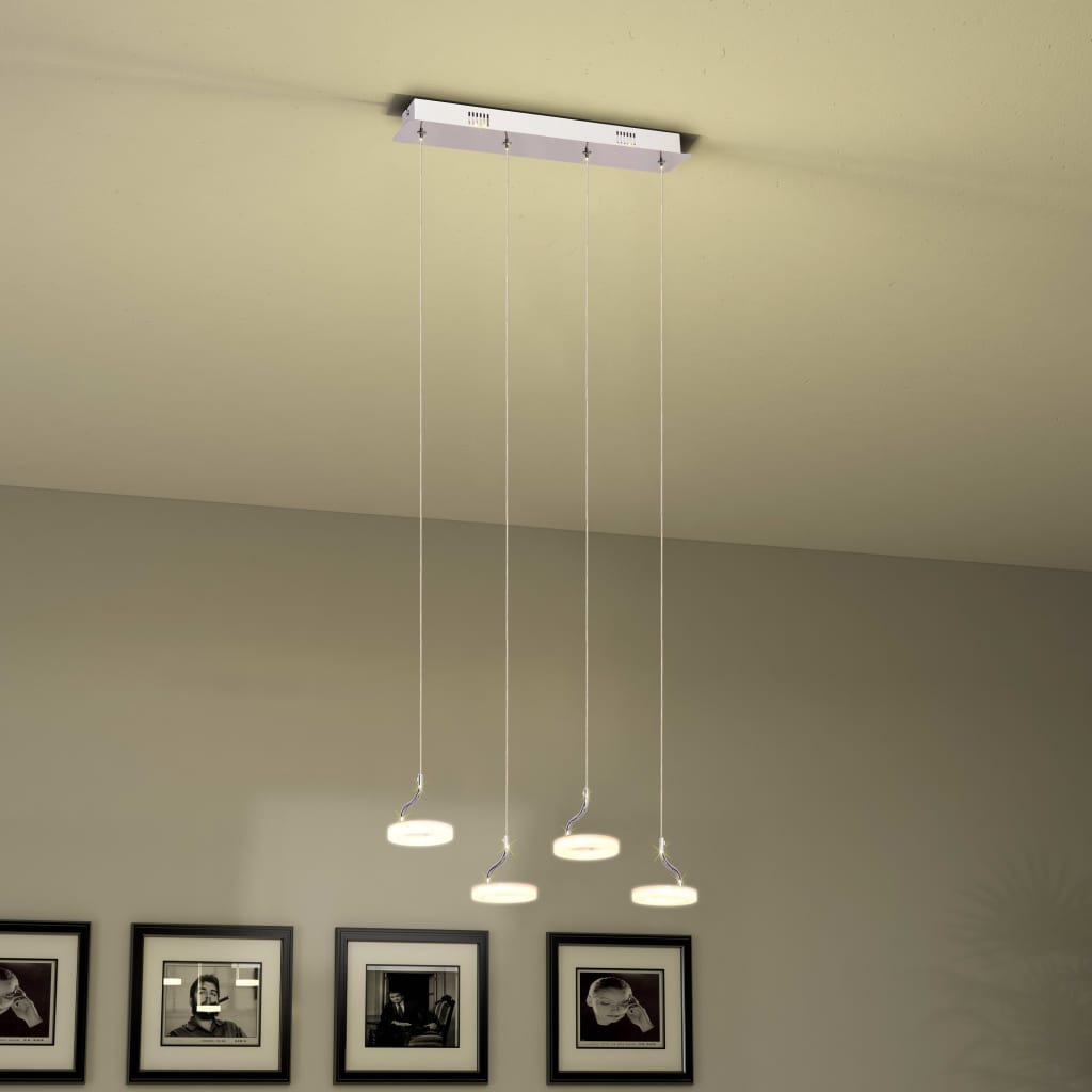 vidaXL LED Viseča svetilka s 4 žarnicami toplo bela svetloba