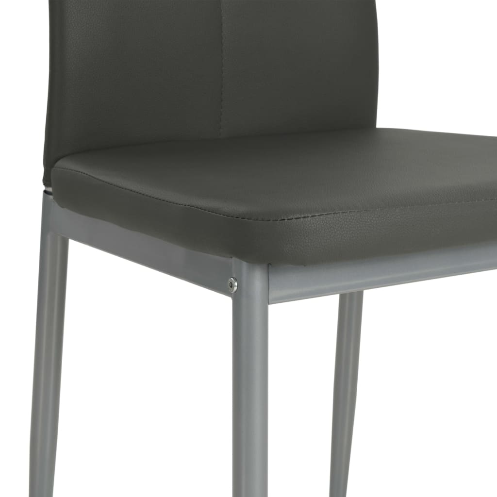 vidaXL Jedilni stoli 2 kosa sivo umetno usnje