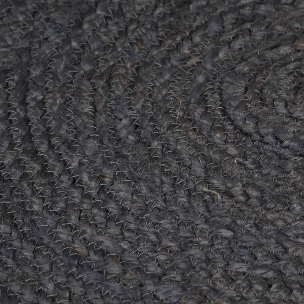 vidaXL Preproga iz jute okrogla ročno delo 240 cm temno siva