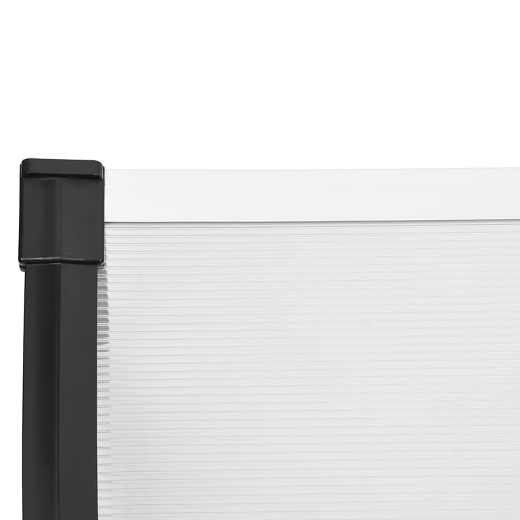 vidaXL Nadstrešek za vrata črn in prozoren 199x90 cm polikarbonat