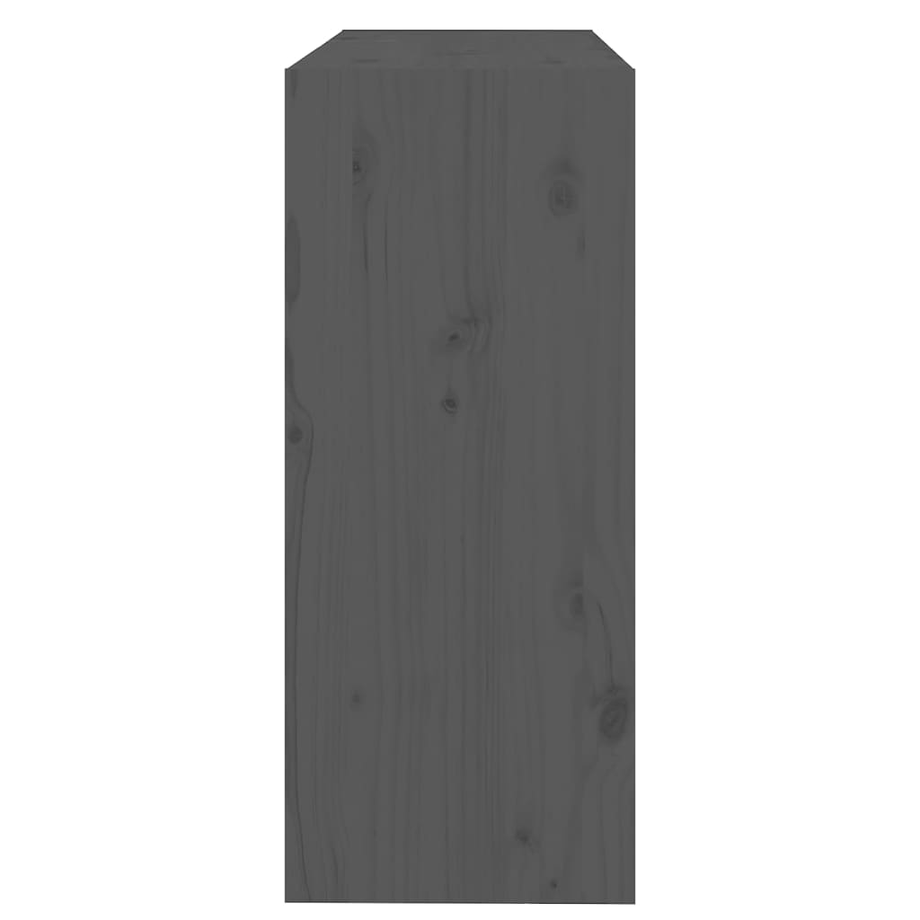 vidaXL Knjižna omara/pregrada siva 80x30x71,5 cm trdna borovina