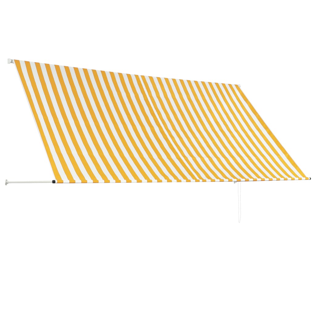 vidaXL Zložljiva tenda 300x150 cm rumena in bela