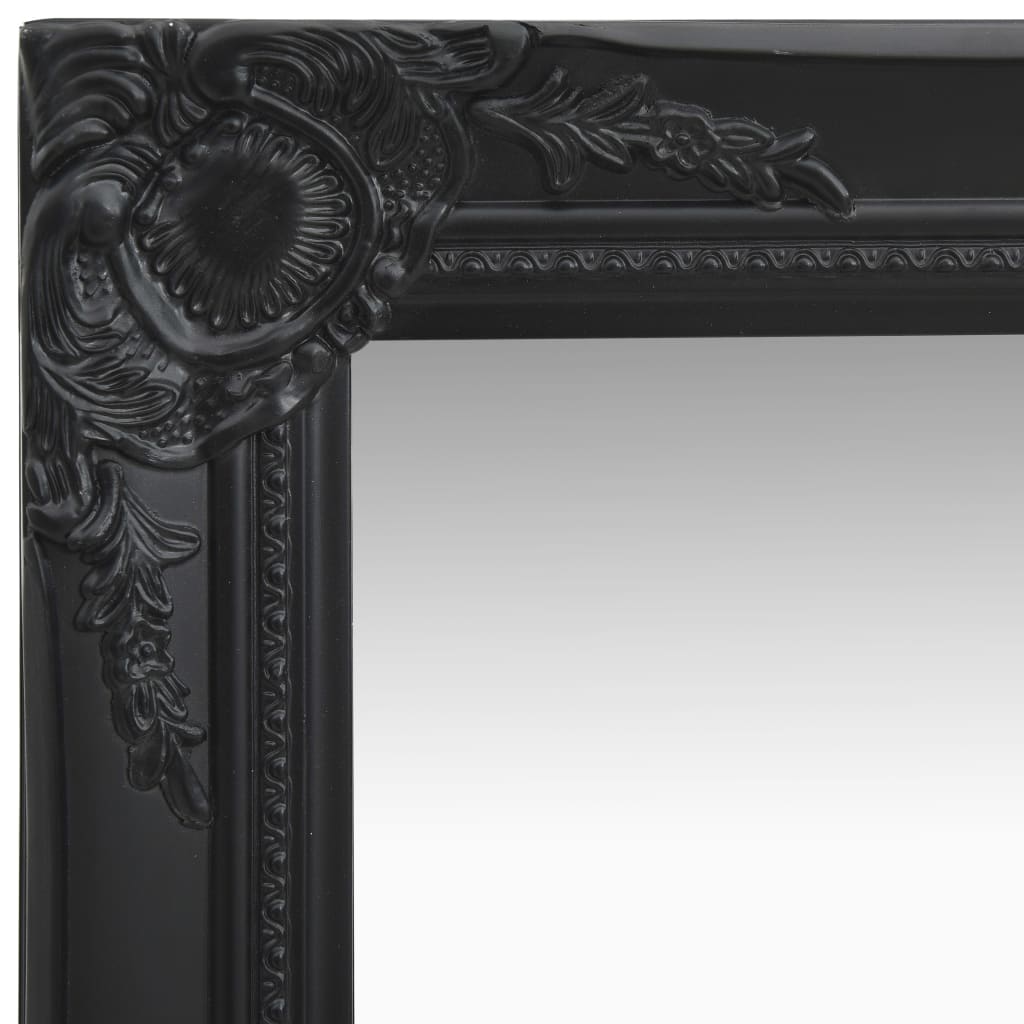 vidaXL Stensko ogledalo v baročnem stilu 40x40 cm črno