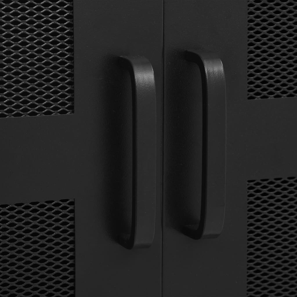 vidaXL Pisarniška omara z vrati industrijska črna 75x40x120 cm
