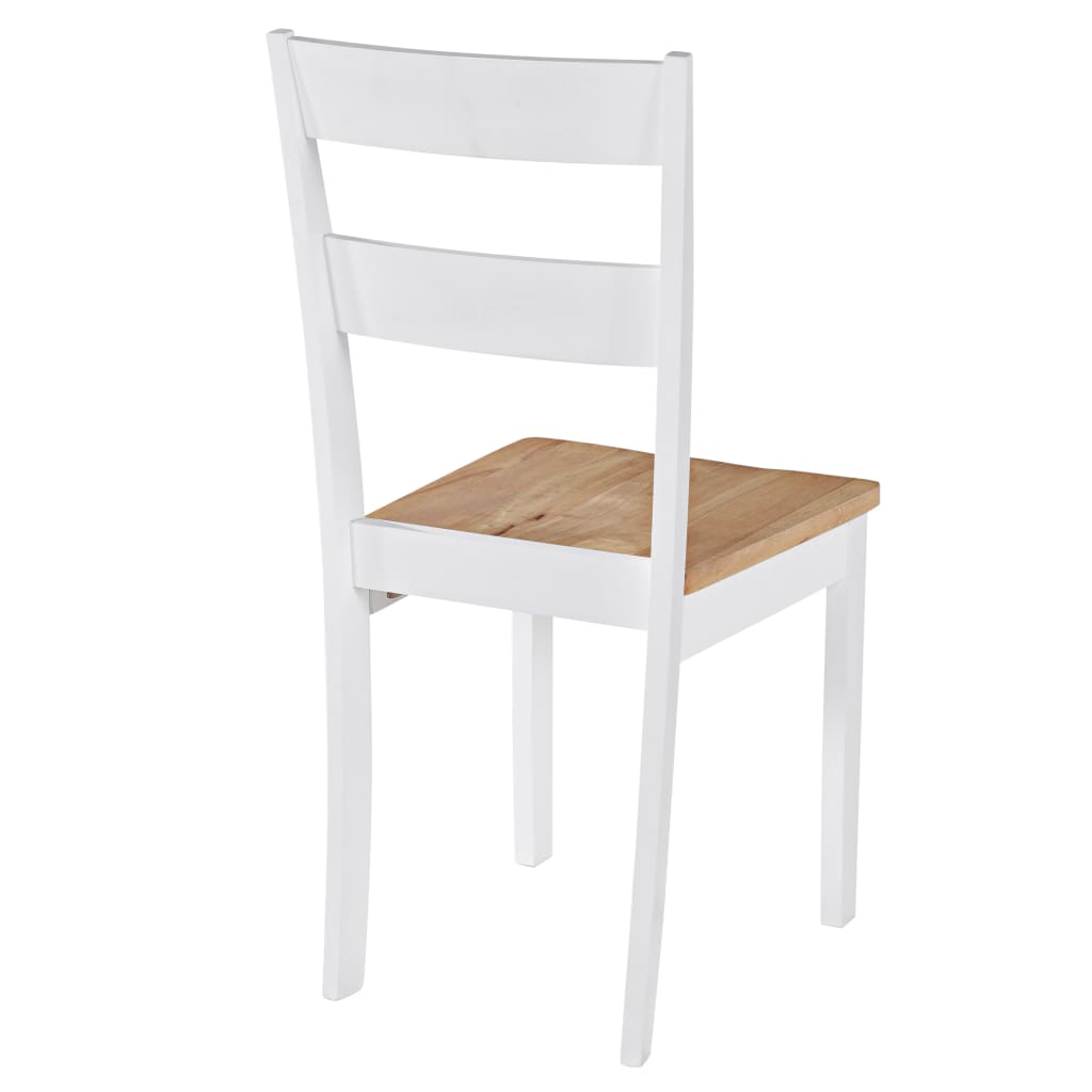 vidaXL Jedilni stoli 2 kosa beli trden kavčukovec