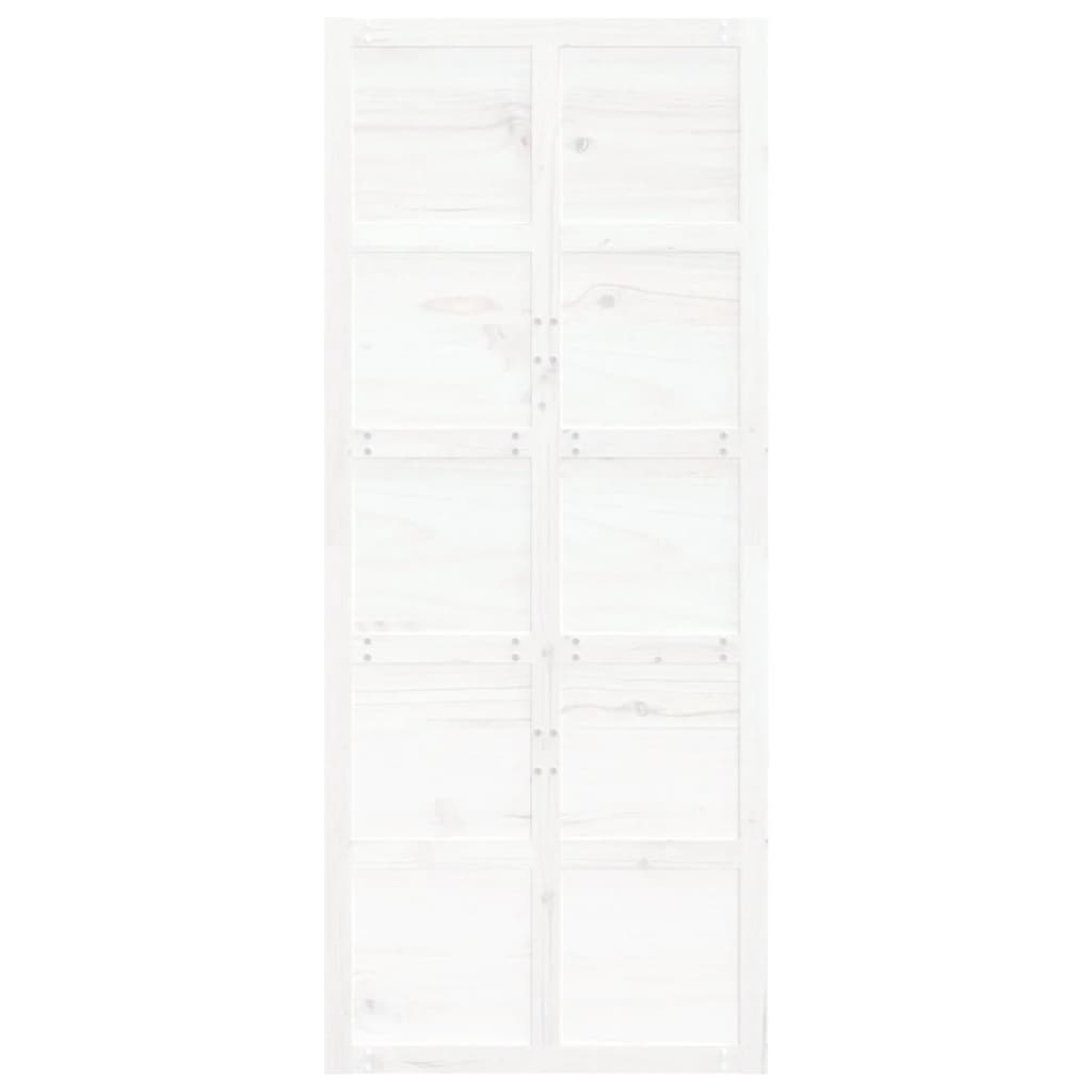 vidaXL Hlevska vrata bela 90x1,8x214 cm trdna borovina