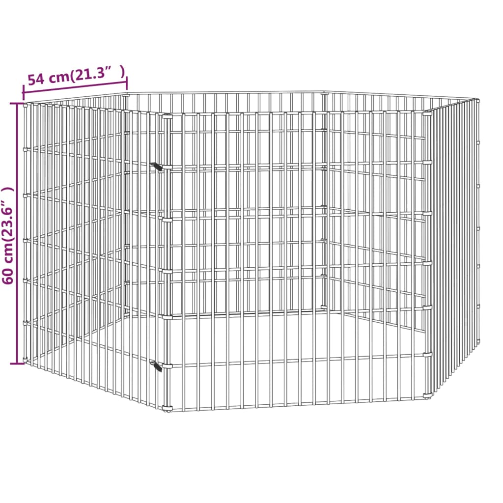 vidaXL 6-delna ograda za zajce 54x60 cm pocinkano železo